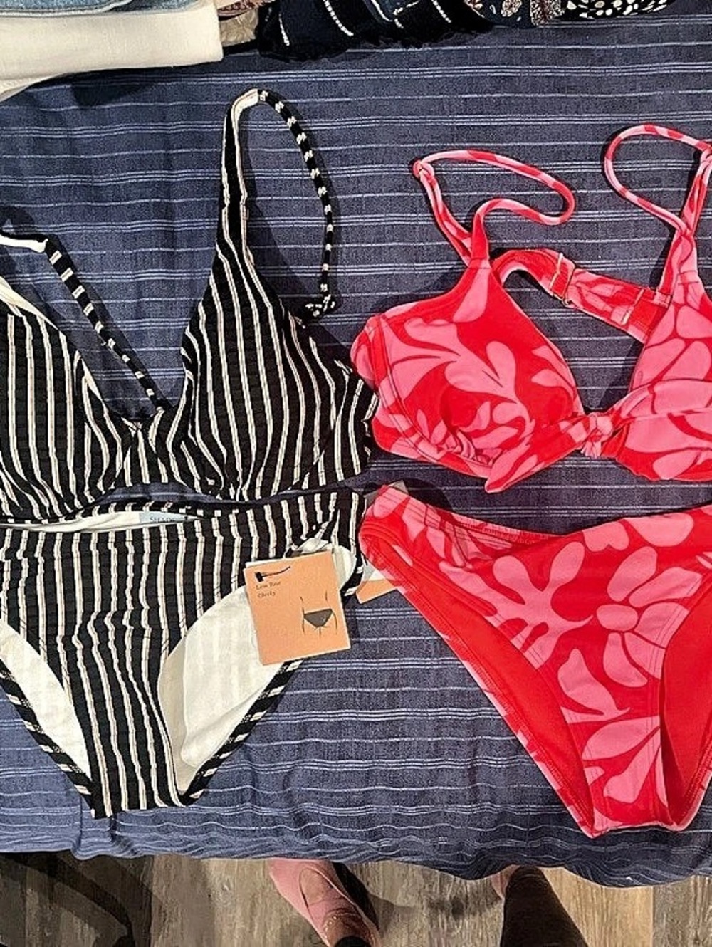 Shade and Shore Bikinis in Pink & Black and Floral both Size Small 34C NWT